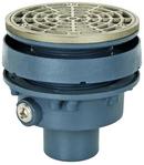 2 in. No Hub Ductile Iron Floor Drain Assembly with 5-1/2 in. Round Nickel Bronze Grate and Ring and Strainer