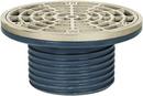 Sioux Chief No Hub Floor Drain Fixture with 5-1/2 in. Round Nickel Bronze Grate and Ring and Strainer 