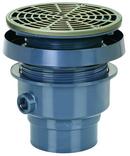Sioux Chief Hub PVC Floor Drain Assembly with 6-1/2 in. Round Nickel Bronze Grate and Ring and Strainer 