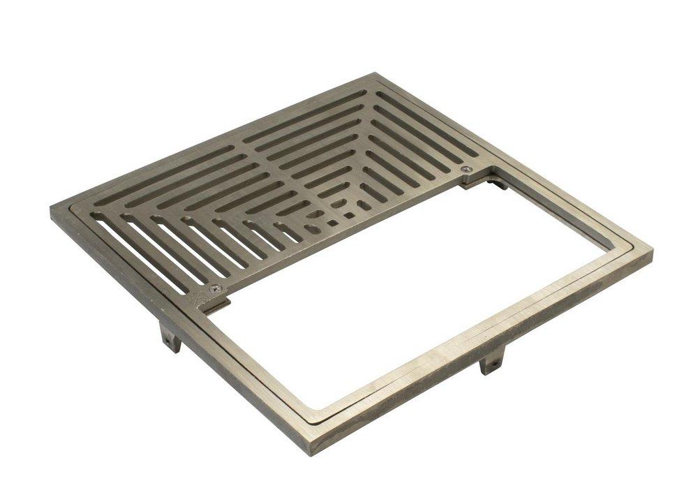 Sioux Chief Nickel Brass 8 x 8 in. Porcelain Coated Cast Iron No Hub Square Grate and Ring 