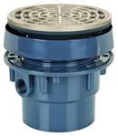 3 x 4 in. Hub PVC Floor Drain Assembly with 5-1/2 in. Round Nickel Bronze Grate and Ring and Strainer