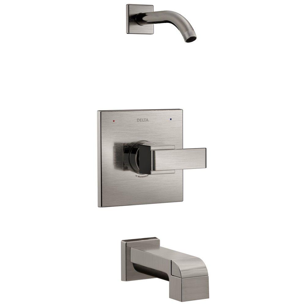 Delta Faucet Brilliance&reg; Stainless Single Handle Single Function Bathtub & Shower Faucet Trim Only 