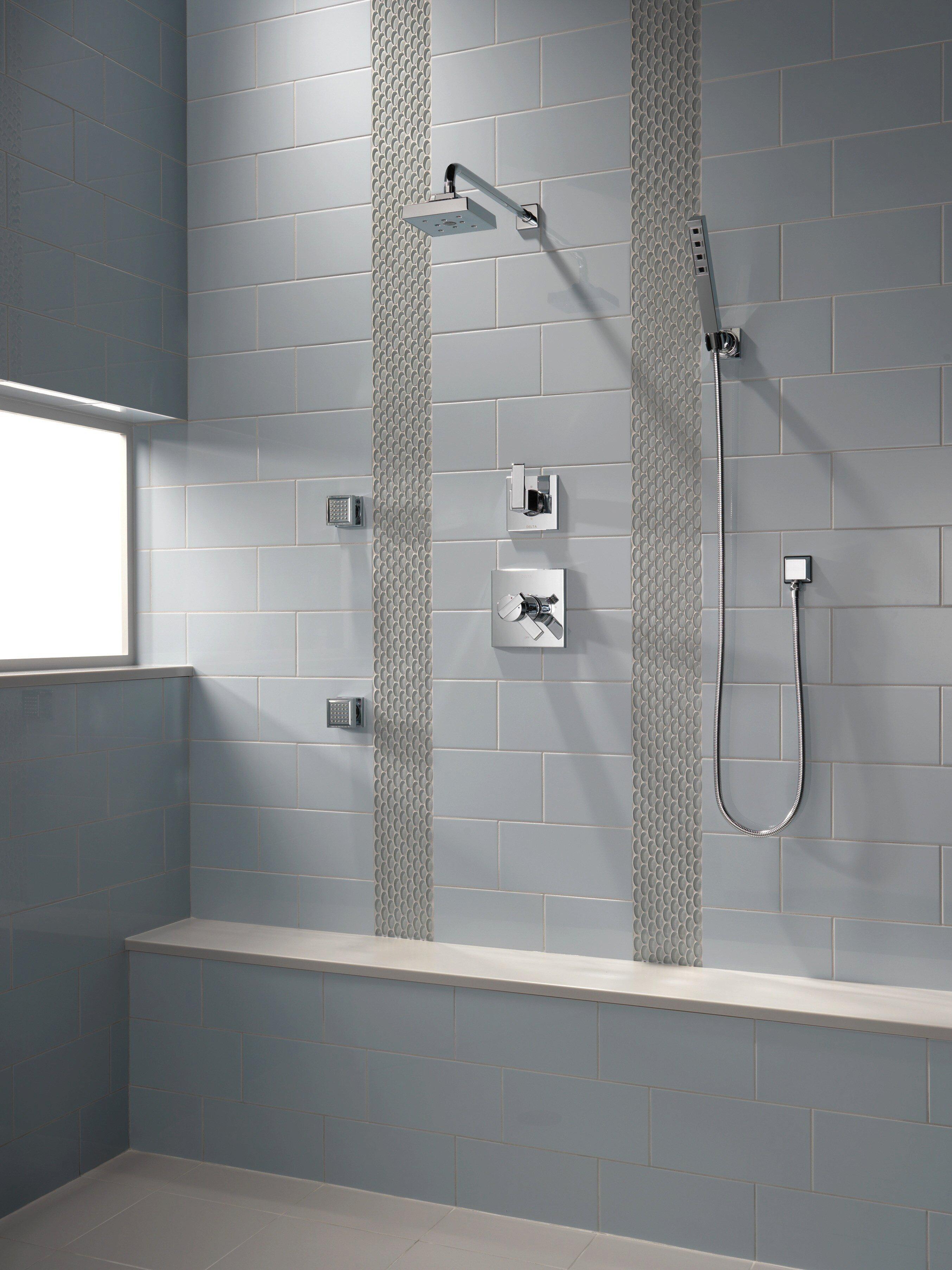 Delta Faucet Brilliance Stainless Two Handle Dual Function Shower Faucet Trim Only 