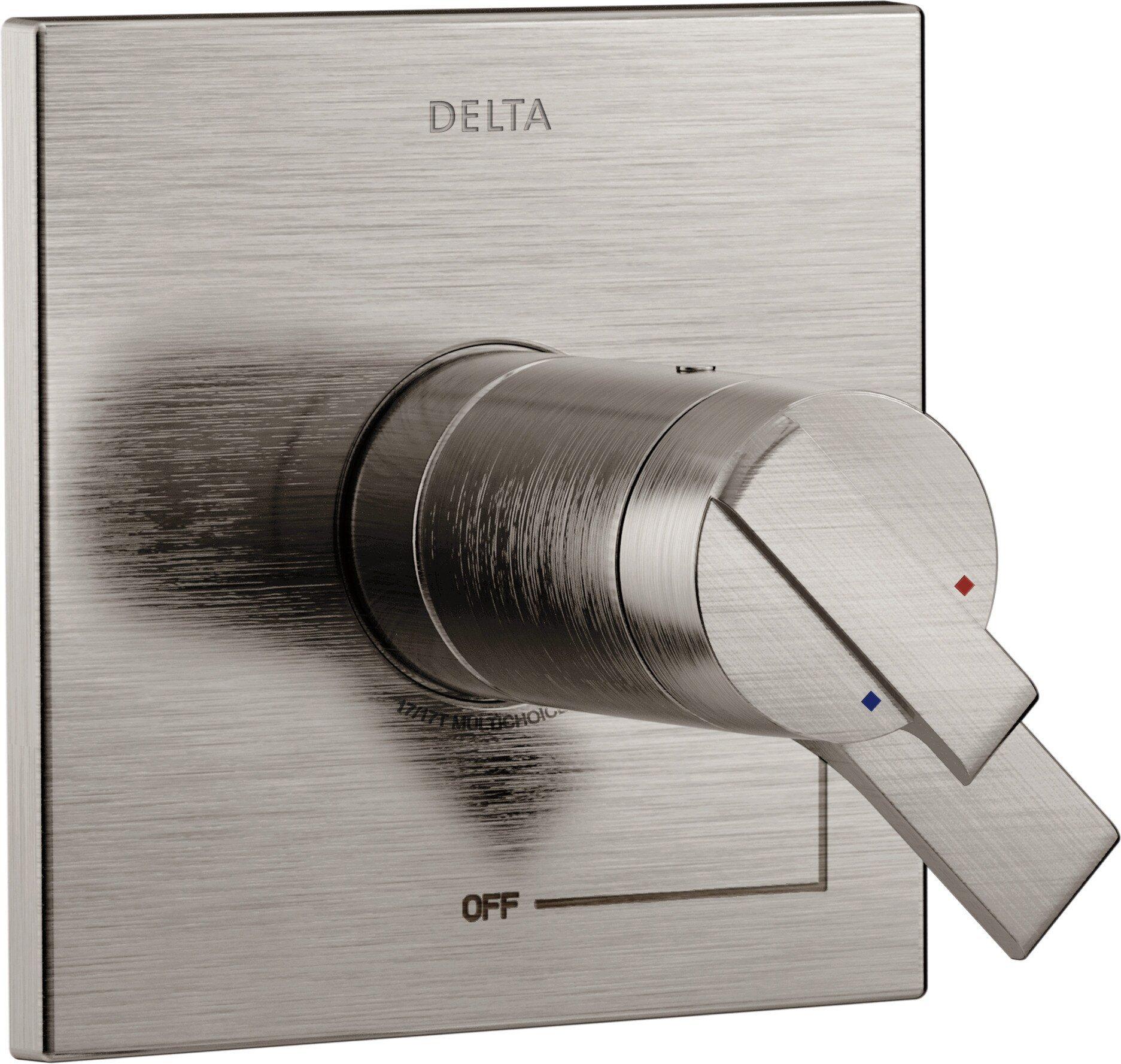 Delta Faucet Brilliance Stainless Two Handle Dual Function Shower Faucet Trim Only 