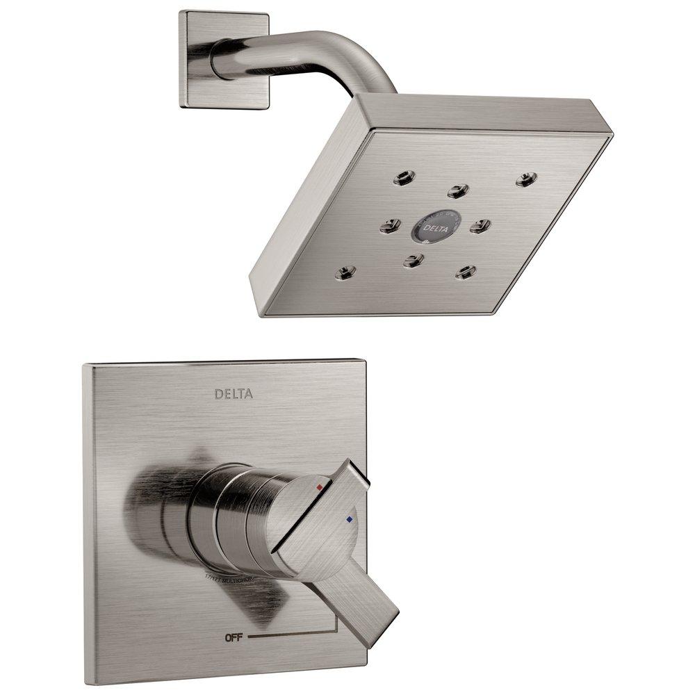 Delta Faucet Brilliance&reg; Stainless Single Handle Single Function Shower Faucet (Trim Only) 