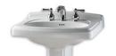 1-Hole Combination Pedestal Sink with Center Drain in White
