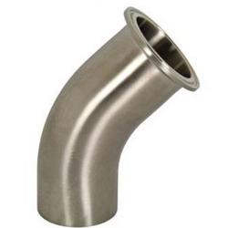 2 in. 316L Stainless Steel Clamp x Butt Weld Long 45 Degree Elbow #7