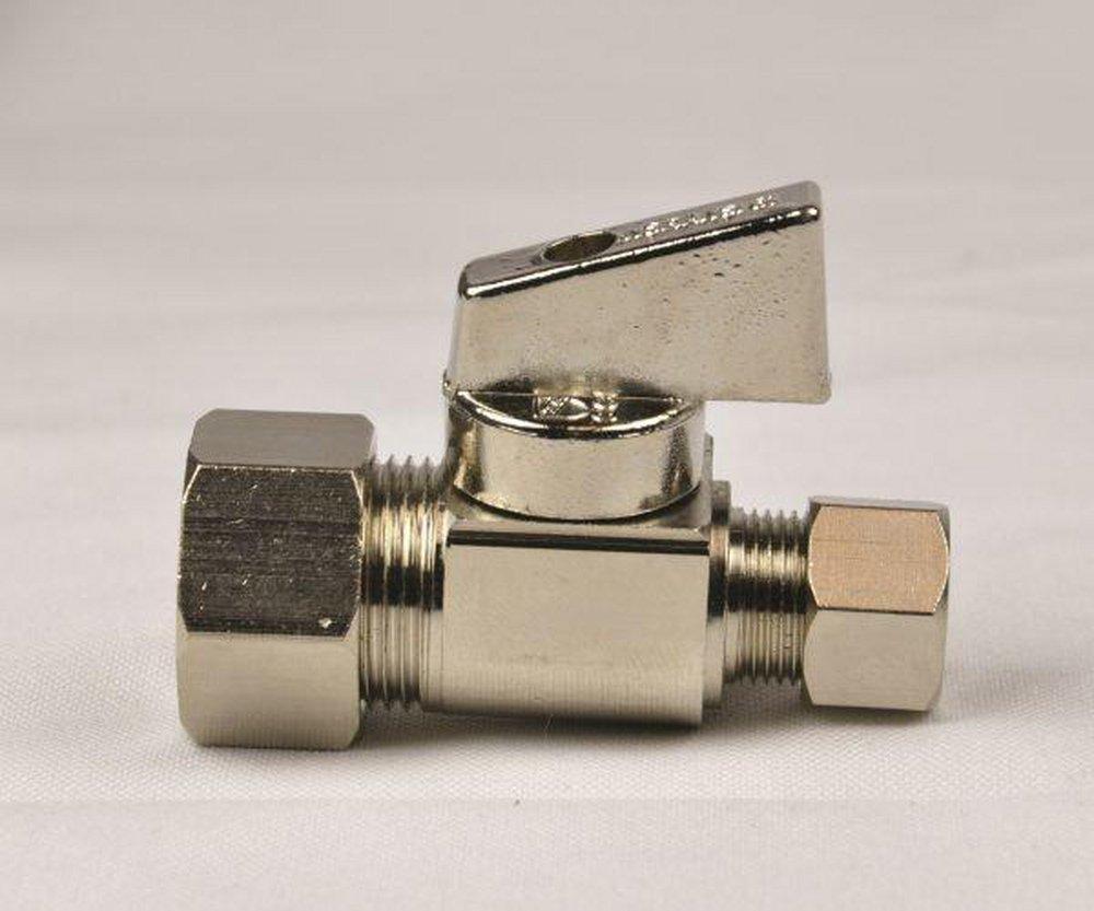 LSP Products Group OD Compression x Barbed Lever Straight Supply Stop Valve 