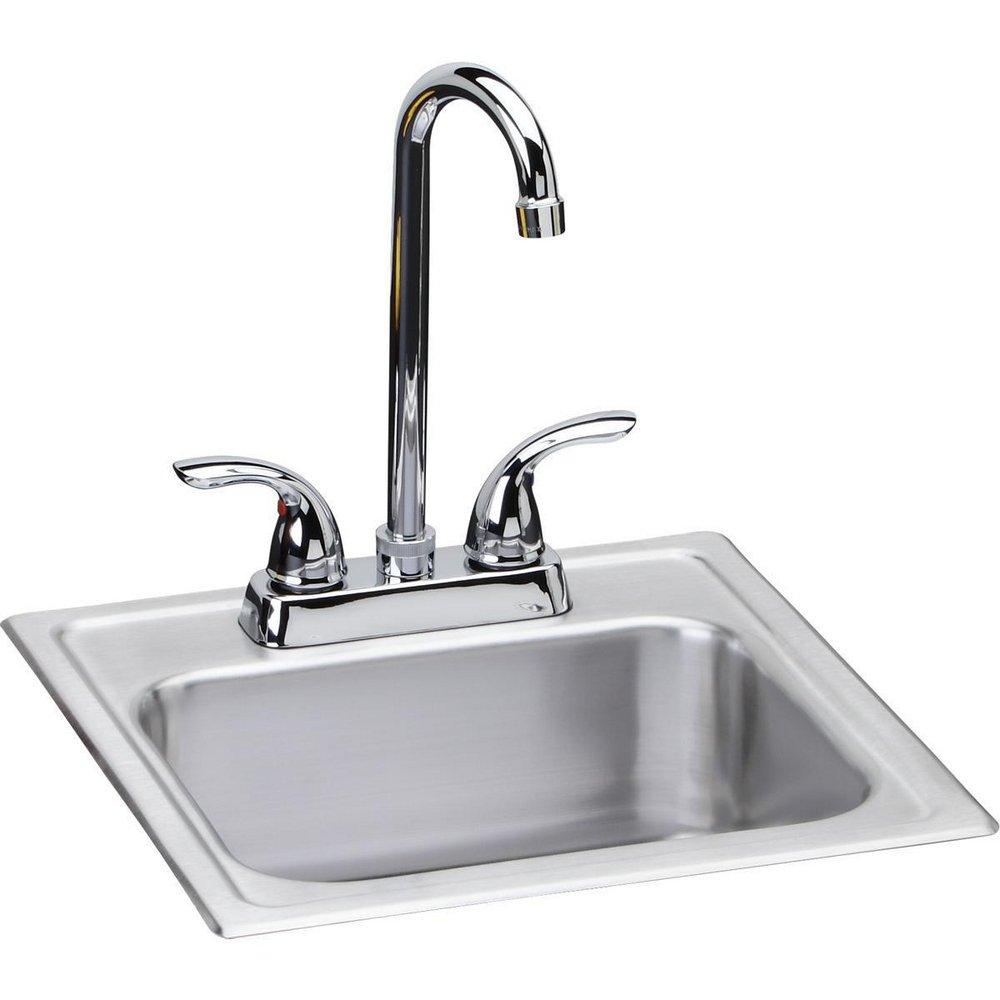 Dayton Elite Satin 15 x 15 in. 2 Hole Drop-in Stainless Steel Bar Sink 