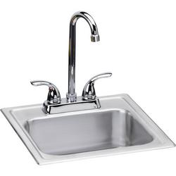 15 x 15 in. 2 Hole Stainless Steel Drop- Bar Sink in Elite Satin Stainless Steel