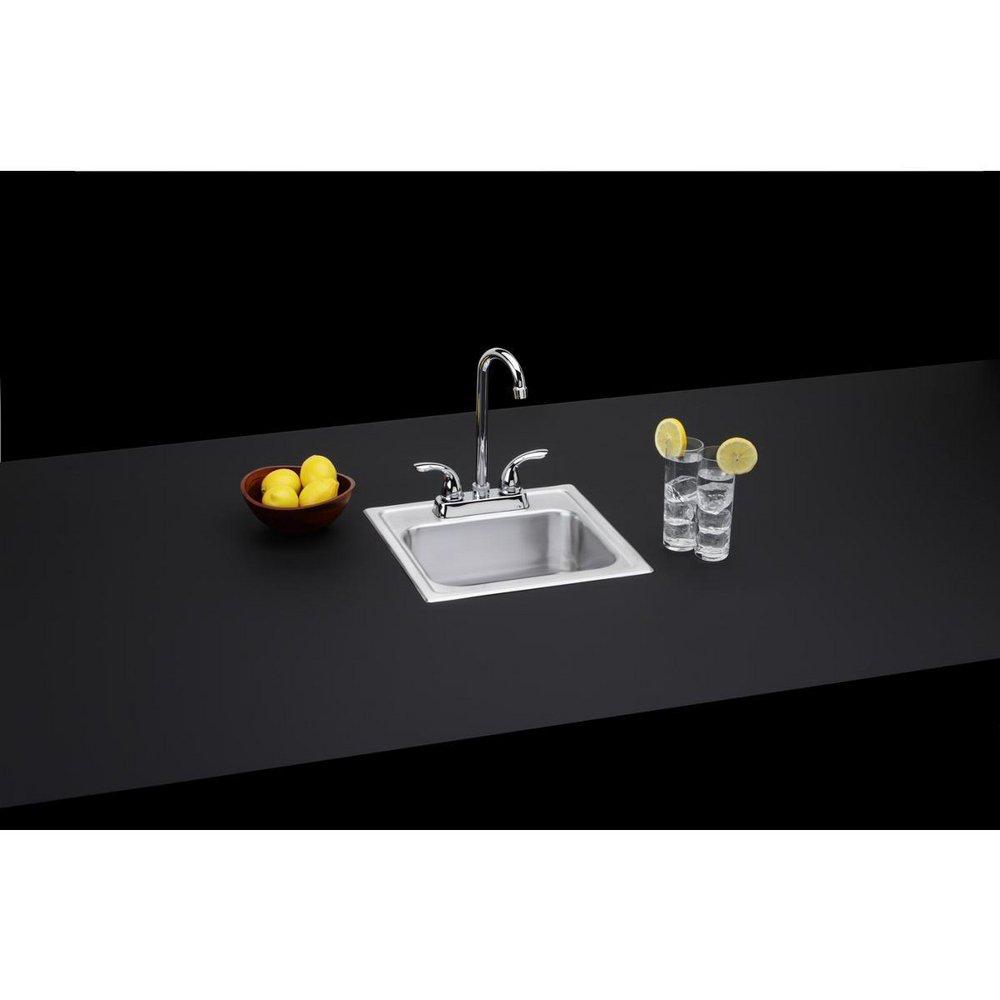 Dayton Elite Satin 15 x 15 in. 2 Hole Drop-in Stainless Steel Bar Sink 