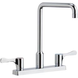 Two Handle Lever Deck Mount Food Service Faucet in Polished Chrome