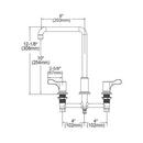 Elkay Polished Chrome Two Handle Lever Deck Mount Food Service Faucet 