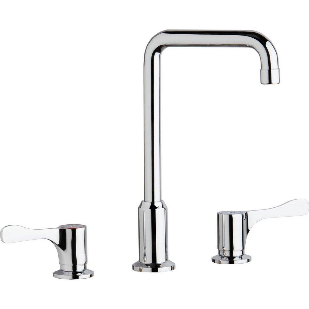 Elkay Polished Chrome Two Handle Lever Deck Mount Food Service Faucet 