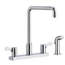 Two Handle Lever Deck Mount Food Service Faucet in Polished Chrome