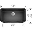 BLANCO Anthracite 32 x 19 in. No Hole Composite Single Bowl Undermount Kitchen Sink 