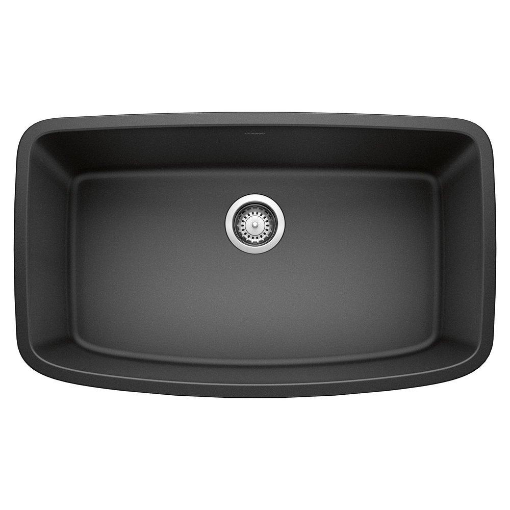 BLANCO Anthracite 32 x 19 in. No Hole Composite Single Bowl Undermount Kitchen Sink 