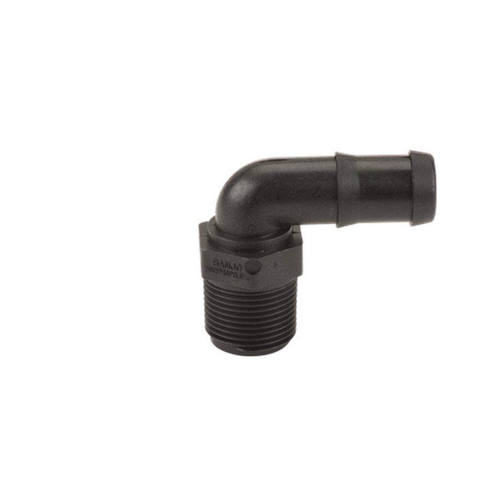 Banjo Black MNPT x Hose Barb Shank Straight Schedule 80S PVC and Polypropylene 90 Degree Elbow 