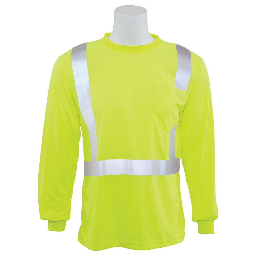 ERB Safety Hi-Viz Lime Long Sleeve Mesh Shirt in Hi-Viz Lime 
