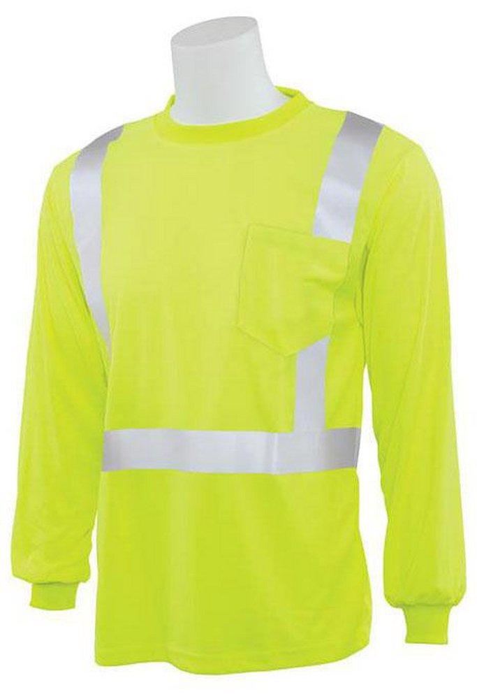 ERB Safety Hi-Viz Lime Long Sleeve Mesh Shirt in Hi-Viz Lime 