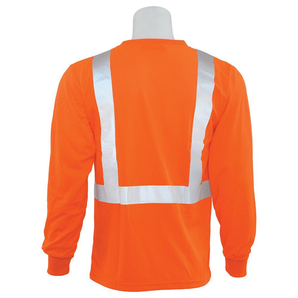 ERB Safety Hi-Viz Orange Long Sleeve Mesh Shirt in Hi-Viz Orange 