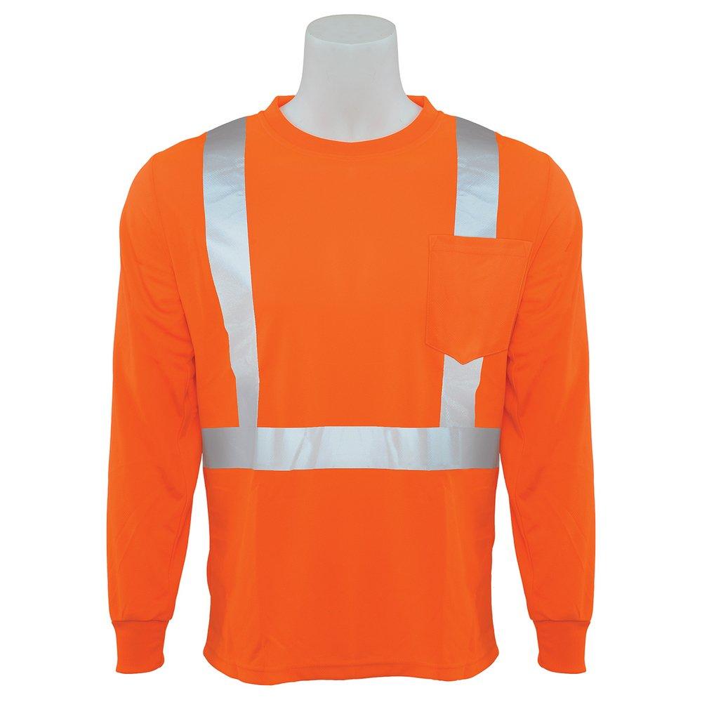 ERB Safety Hi-Viz Orange Long Sleeve Mesh Shirt in Hi-Viz Orange 