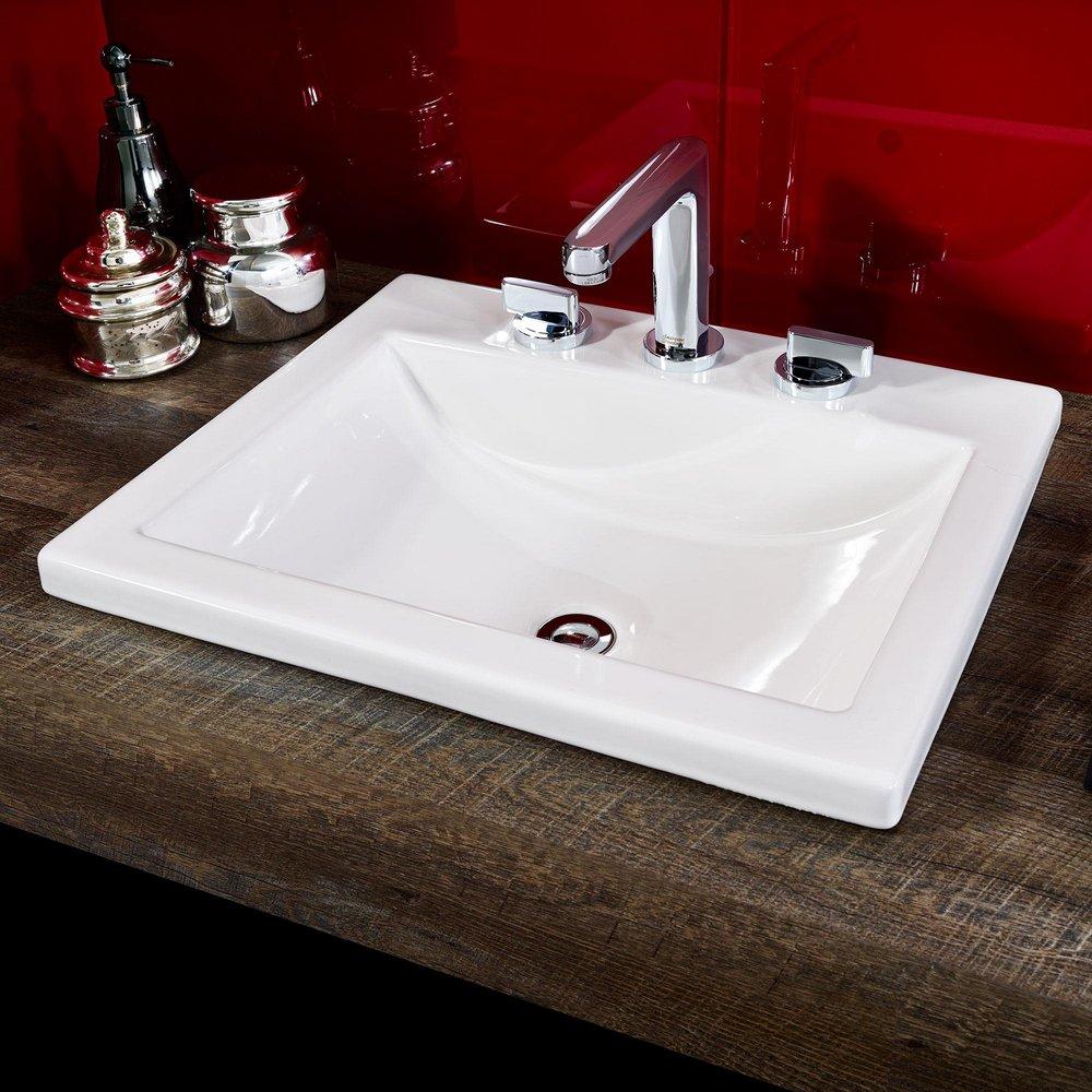 American Standard White Drop-in Bathroom Sink with Overflow 