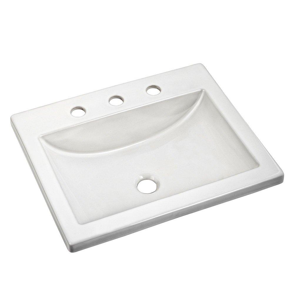American Standard White Drop-in Bathroom Sink with Overflow 