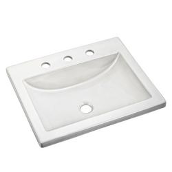 21-1/4 in. Drop-in Rectangular Vitreous China Bathroom Sink in White