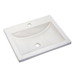21-1/4 in. Drop-in Rectangular Vitreous China Bathroom Sink in White