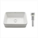 Kraus USA 19 X 15 Deck Mount Rectangle Ceramic Vessel Lavatory Pop Up Chrome 