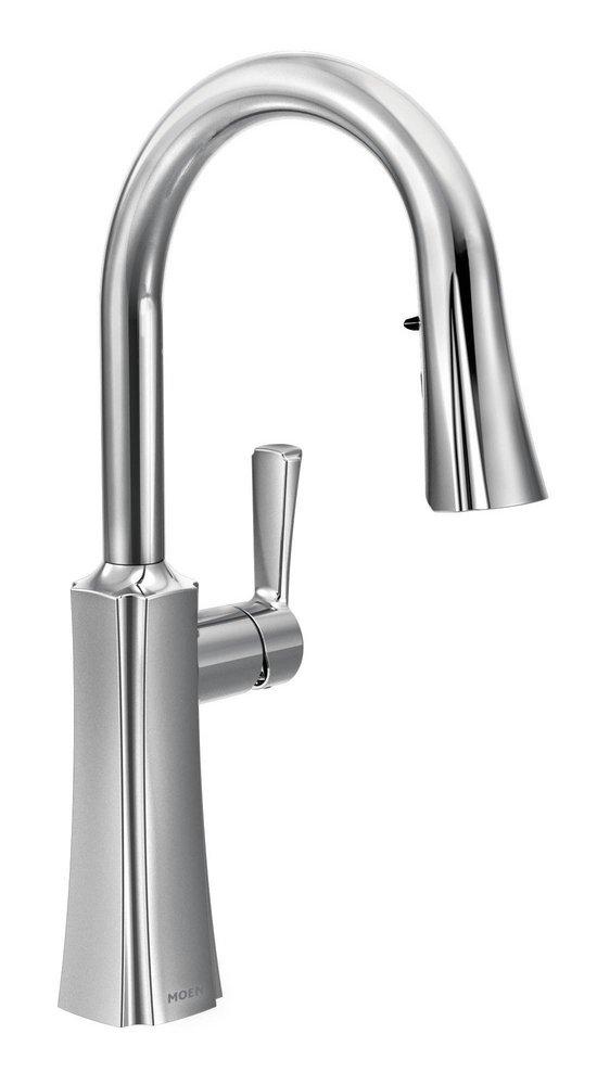 Moen Polished Chrome Single Handle Pull Down Kitchen Faucet with Power Clean and Reflex Technology 