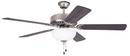 52 in. 5-Blade Ceiling Fan with Compact Fluorescent Light Kit in Brushed Satin Nickel