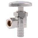 1/2 x 3/8 in. Barbed x Compression Oval Handle Angle Supply Stop Valve in Chrome Plated