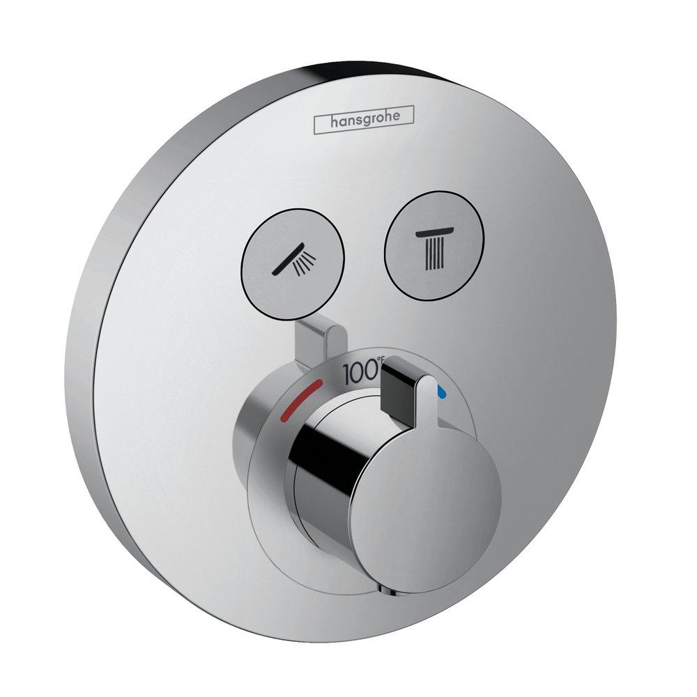 Hansgrohe Polished Chrome 2-Function Round Thermostatic Trim 