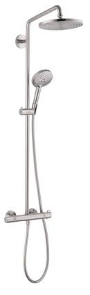 Hansgrohe Brushed Nickel Three Handle Single Function Shower System 