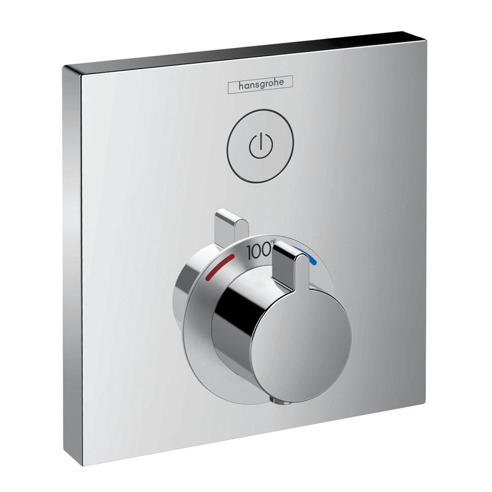 Hansgrohe Polished Chrome 1-Function Square Thermostatic Trim 