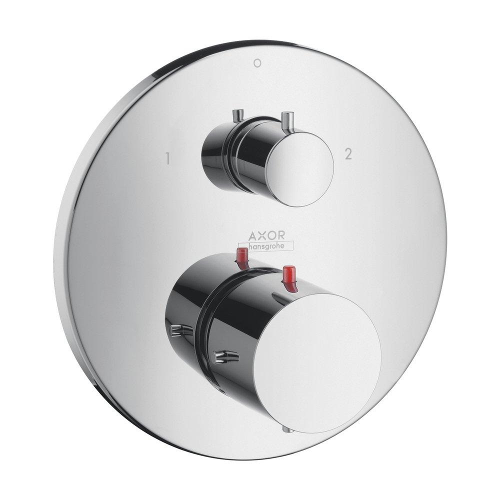 AXOR Polished Chrome 7 gpm Thermostatic Trim with Volume Control and Double Knob Handle 