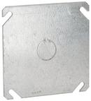 RACO Silver Galvanized Steel Square Flat Cover with 1/2 in. Knockout 