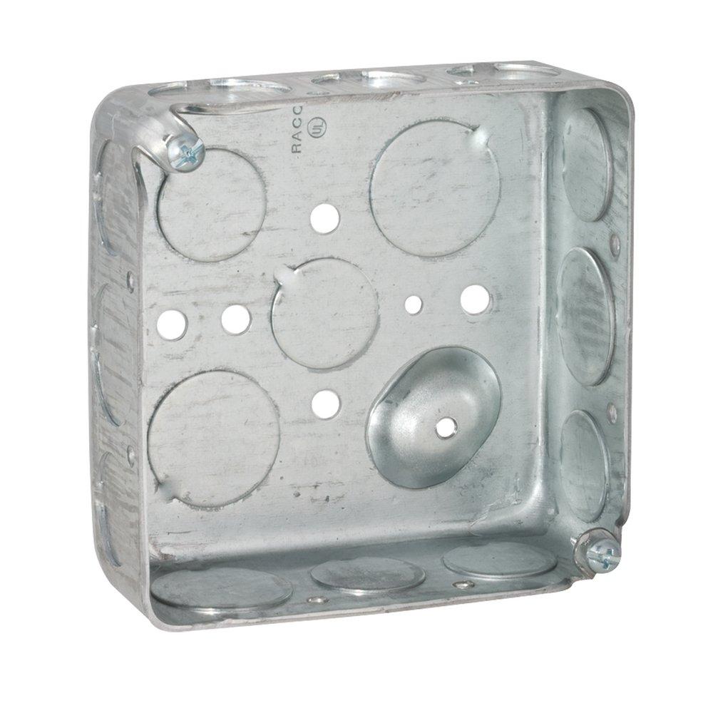 RACO Silver 1-1/2 in. Square Box with Combined Knockout 