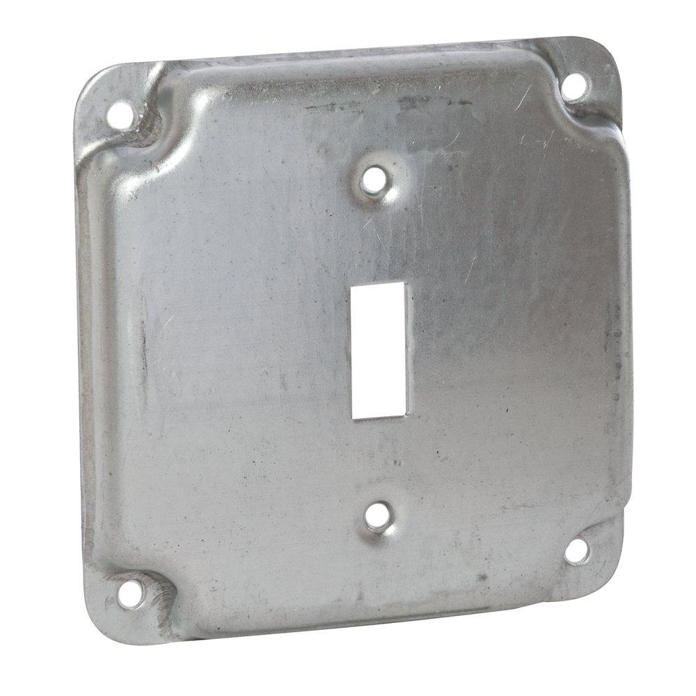 RACO Silver 1/2 in. Square Surface Finish Cover with 1 Toggle Switch 