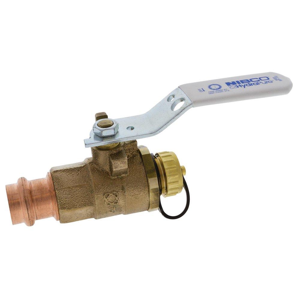 NIBCO DZR Silicon Bronze Full Port Press x Hose 250# Ball Valve 