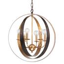 23 in. 6-Light Chandelier in English Bronze and Antique Gold