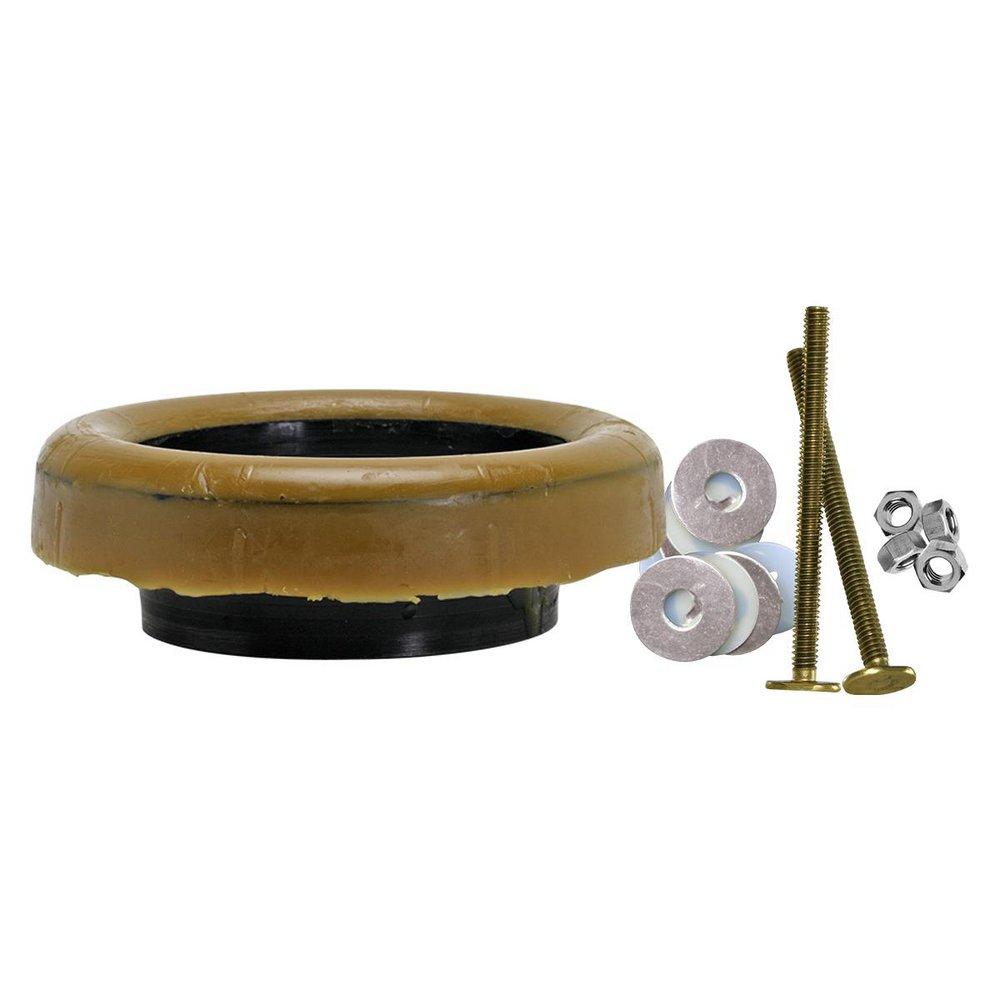 Fluidmaster Tan Wax Ring Kit with Flange and Bolts 