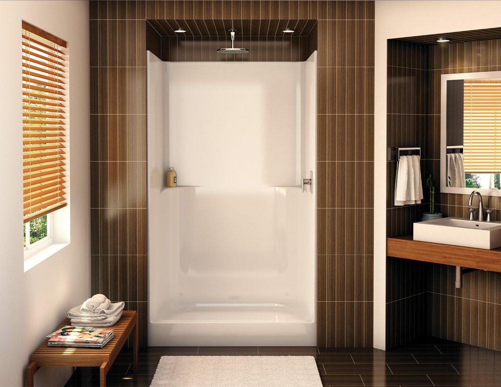 Aker by MAAX White 47-7/8 x 34-1/2 x 82 in. Alcove Shower Unit in White 