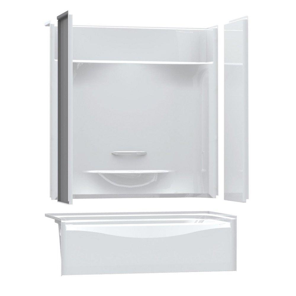 Aker by MAAX White 59-5/8 x 33 in. Tub and Shower with Right Hand Drain 4-Piece 
