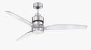 16W 3-Blade Ceiling Fan with 52 in. Blade Span and Light Kit in Polished Chrome