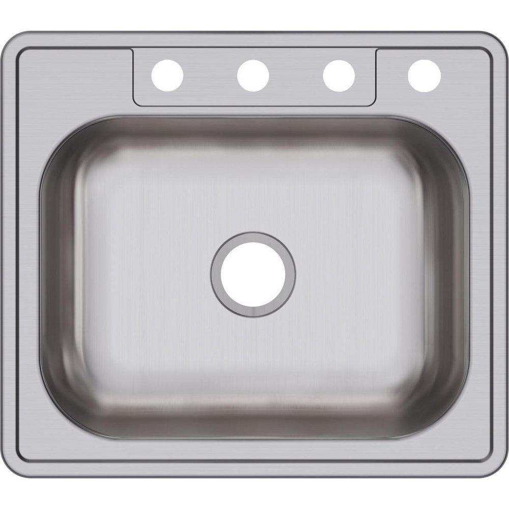 Kingsford Polished Satin 25 x 22 in. Stainless Steel Single Bowl Drop-in Kitchen Sink in Satin 