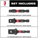 Milwaukee&reg; Silver HEX Shank Socket Adapter Set 