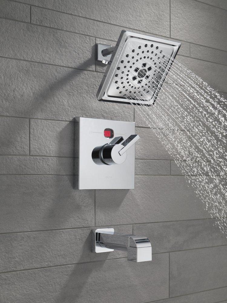 Delta Faucet Chrome Multi Function Full Body, H2Okinetic&reg; and Pause Showerhead 